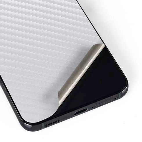 White Carbon Fiber Specialty Texture Material Galaxy S22 Plus Skin